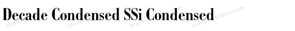 Decade Condensed SSi Condensed字体转换